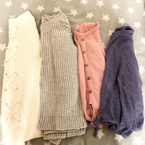 4 Sweaters, sizes girls Medium!